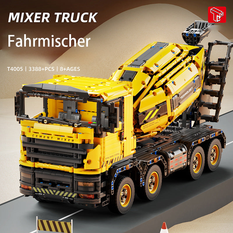 Technik Betonmischer LKW Technik Fahrmischer Technic LKW ferngesteuert Modell, 3380+ Teile Technik Betonmischer große mit Trommel Modellbausatz Kompatibel mit Lego Technik LKW