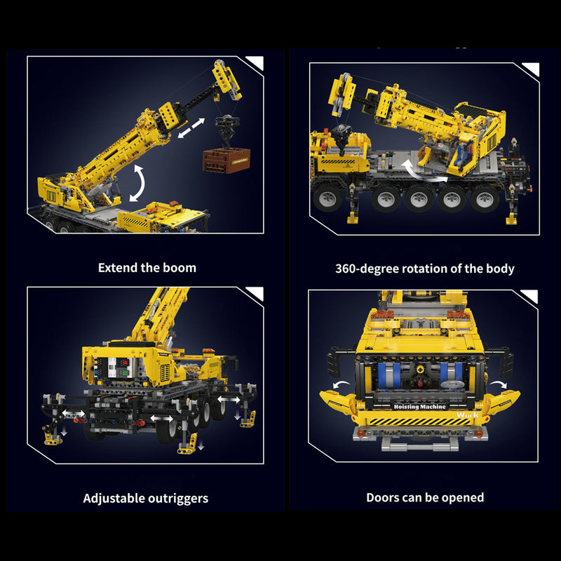 Technik Kran LKW Mit 8 M0T0R, Technik Kranwagen XXL Ferngesteuert, Technic Kran Kit Bausatz Kompatibel mit Lego Technik LKW