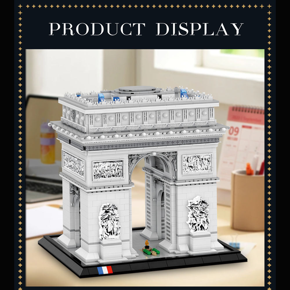 Reobrix 66024 Architecture Paris Triumphbogen für Lego Architecture, Riesiges Modell Klemmbausteine Bauset Kompatibel mit Lego Architecture