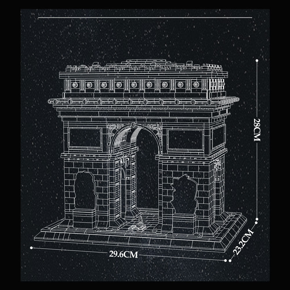 Reobrix 66024 Architecture Paris Triumphbogen für Lego Architecture, Riesiges Modell Klemmbausteine Bauset Kompatibel mit Lego Architecture