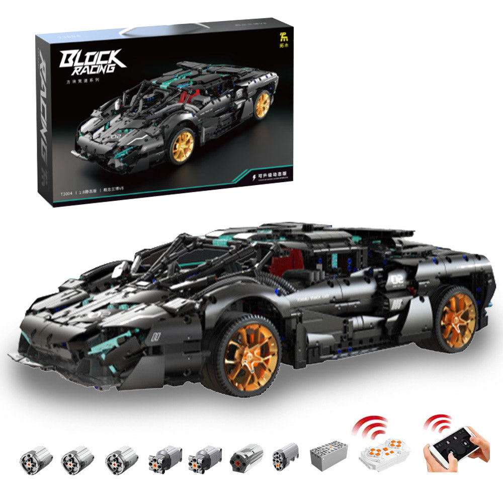 Technik Auto für Lamborghini Modell, 3520+ Teile Technik Auto Technik Sportwagen, 1:8 Groß MOC Technik Auto Modell Bauset Kompatibel mit LEGO Technik Auto, T3004