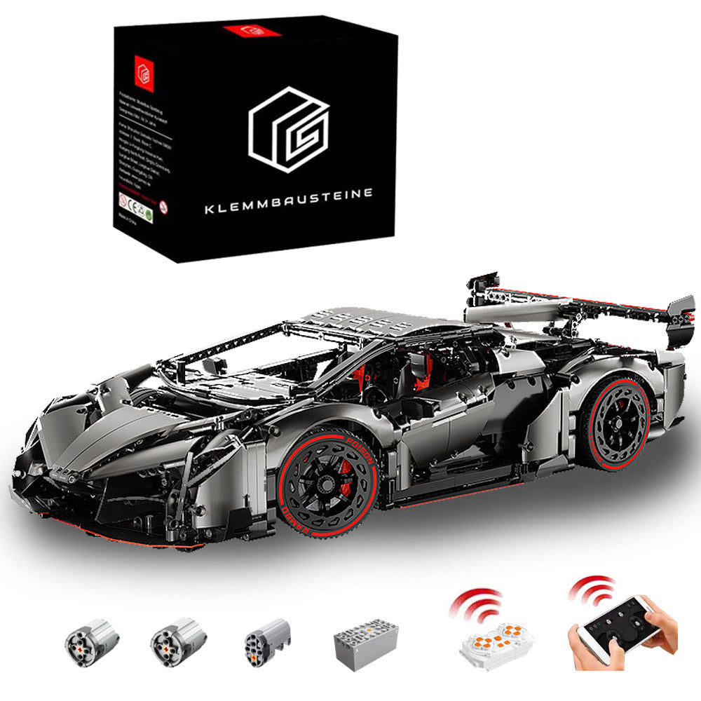 Technik Auto für Lamborghini VENENO Supercar, K-10522, Technik Auto Groß 1:6, Technik Sportwagen Kit Bausatz Kompatibel mit Technik Supercar