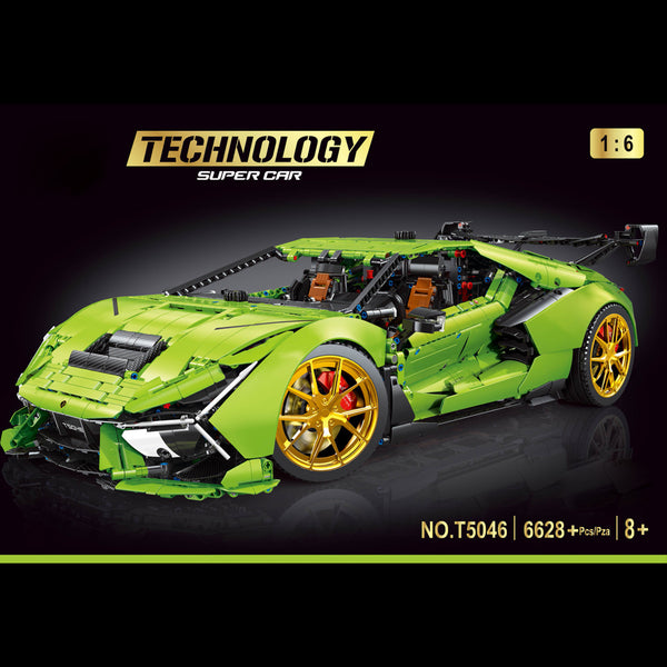 Technik Auto 1:6 für Lamborghini Supercar, TGL-T5046, Technik Auto Ferngesteuert, Technik Sportwagen Kit Bausatz Kompatibel mit Technik Supercar