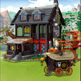 Modular Haus Mittelalterlich Hotel für Lego Modular Haus, 2710 Teile Modular Building Haus Modellbau Set Kompatibel mit Lego Häuser