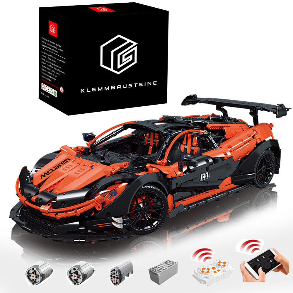 Technik Auto für Mclaren P1 Competition Supercar, Technik Sportwagen Modell Klemmbausteine Bauset Kompatibel mit Lego Technik Auto