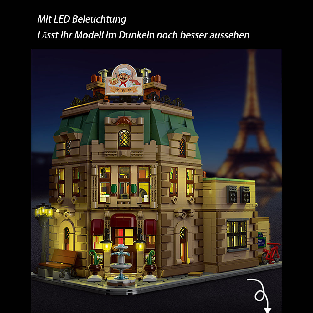 Architecture 10212, Paris Restaurant Modell, 3104 Teile Paris Restaurant Groß MOC Paris Restaurant Modellbau Kompatibel mit Lego Architecture Modell