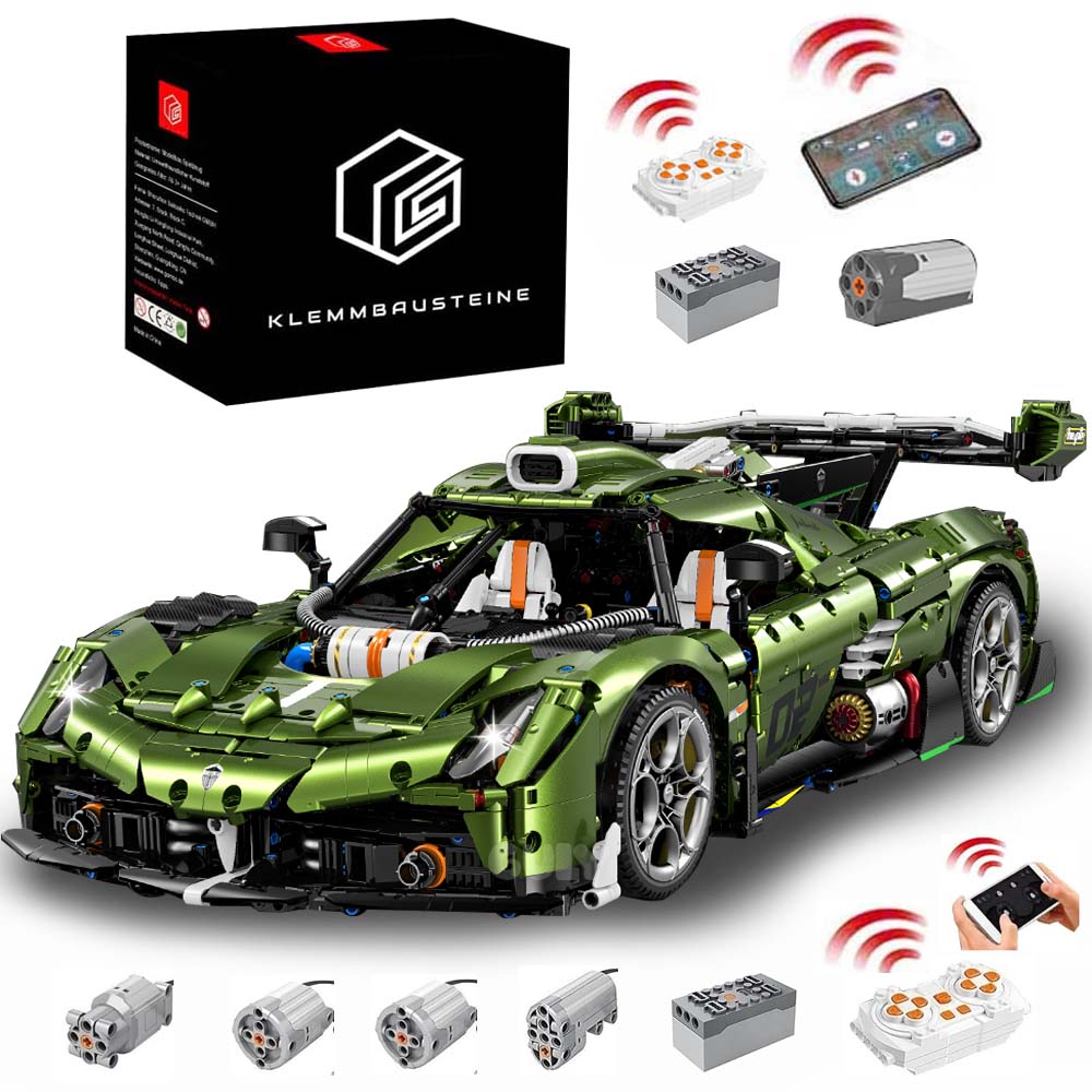 Technik Auto für Koenigseg Jesko Superauto, 1:8 Groß Auto mit 5 Motoren Set, Technik Auto ModeII Bausatz, 3830 TeiIe MOC Supercar ModeII, Kompatibel mit Iego Technik Koenigseg