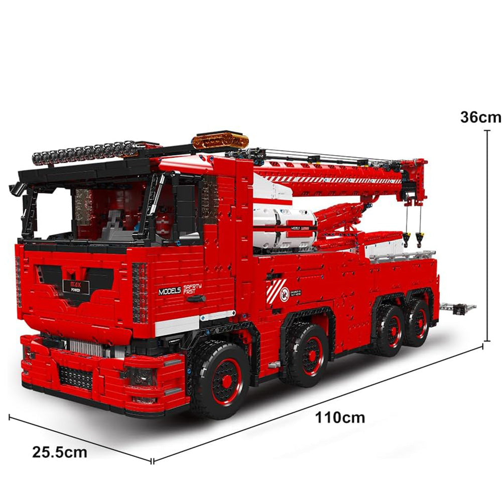 Technik Kranwagen Rot Technik Kran XXL, Technik LKW Mit Kran, Groß Kranwagen mit 19 Motoren Bausatz, 10000+ TeiIe MOC Kranwagen ModeII, Kompatibel mit Iego Technik Kran