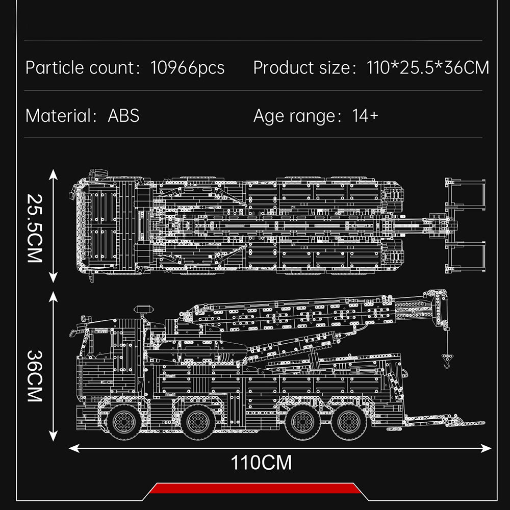 Technik Kranwagen Riesiges Kran Mit 19 M0T0R, 10960+ Teile Technik Kran Ferngesteuert, Technic Kran LKW Modell Bauset Kompatibel mit Lego Technik LKW