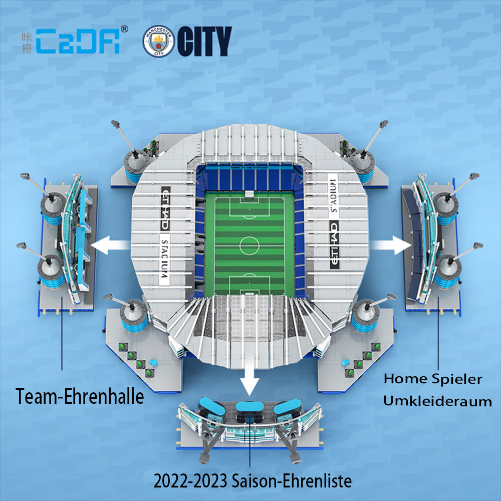 CADA C66022W City of Manchester Stadium Model,  4473 Teile Etihad Stadium Modelbau, Manchester City Stadion-Lizenz