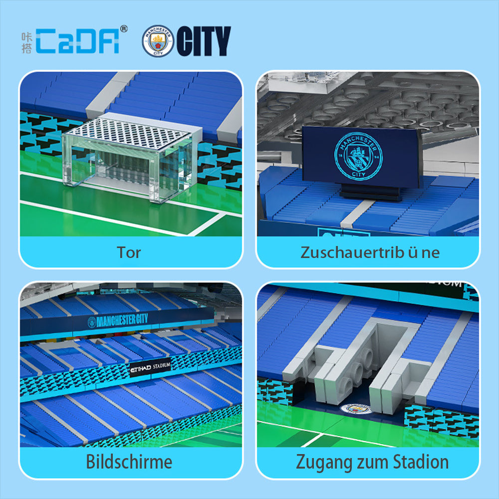 CADA C66022W City of Manchester Stadium Model,  4473 Teile Etihad Stadium Modelbau, Manchester City Stadion-Lizenz