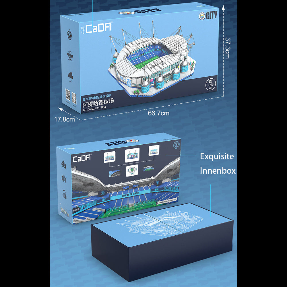 CADA C66022W City of Manchester Stadium Model,  4473 Teile Etihad Stadium Modelbau, Manchester City Stadion-Lizenz