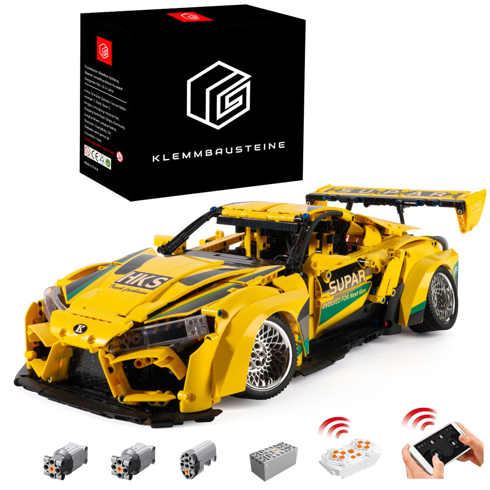 Technik Auto für Toyota Supra, 2620+ Teile Technik Auto Ferngesteuert Auto Motorisierte Sportwagen Modellbau Custom Bausteine Kompatibel mit Lego Technik Auto