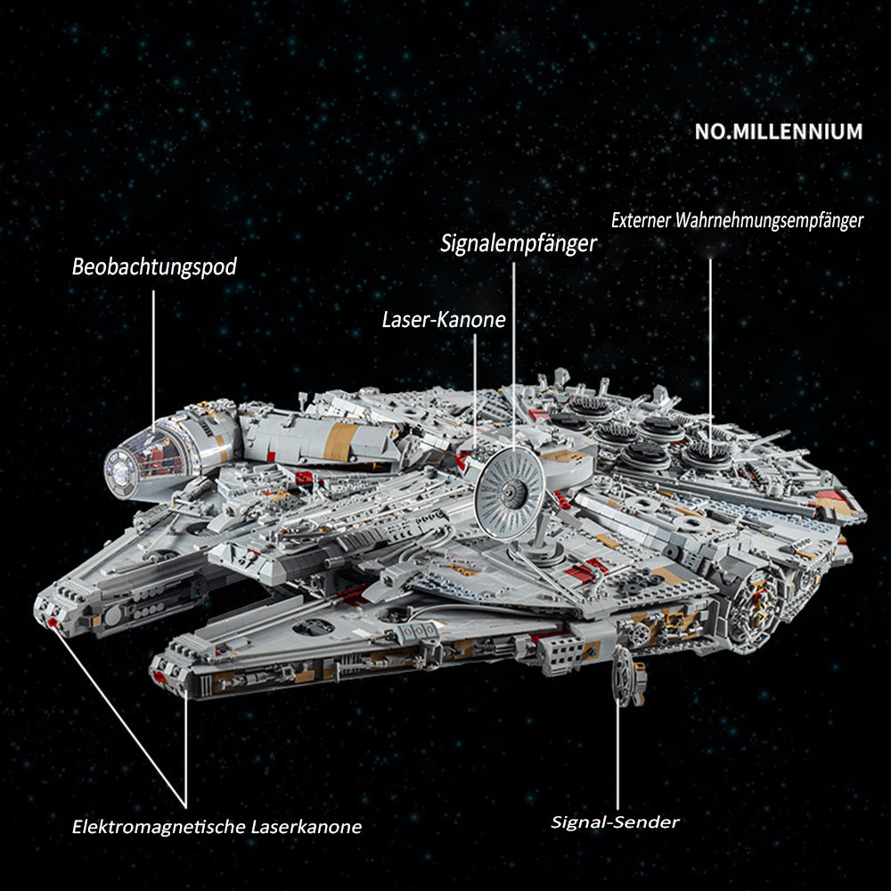 Raumschiff für Lego Star Wars Millennium Falcon Mark II, 12000+ Teile Raumschiff Modell Klemmbausteine Bauset Kompatibel mit Lego Star Wars