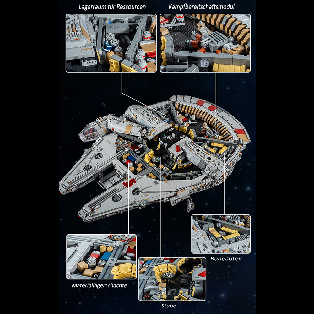 Raumschiff für Lego Star Wars Millennium Falcon Mark II, 12000+ Teile Raumschiff Modell Klemmbausteine Bauset Kompatibel mit Lego Star Wars