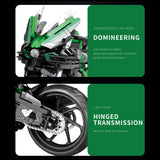 Technik Motorrad für Kawasaki H2 SX SE Modell, 2088 Teile Technic Motorrad Supermotorrad Modellbausatz Kompatibel mit Lego Technik Motorrad