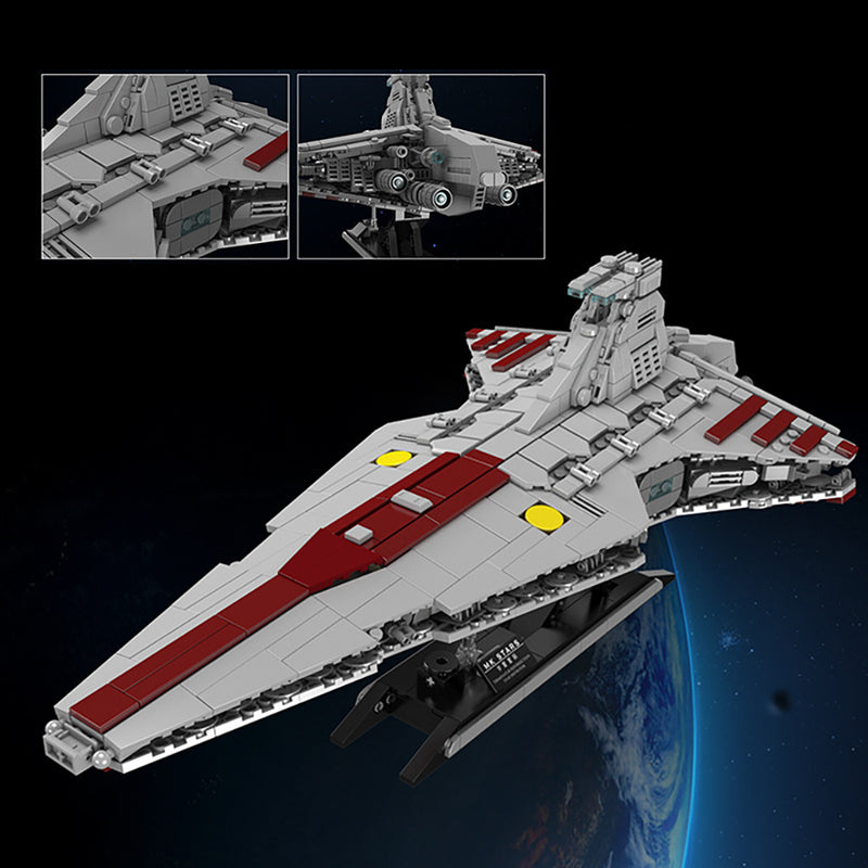 Mould King 21074 Technik Star Destroyer Bausteine, Venator Sternenzerstörer Angriffskreuzer MOC Raumkreuzer Klemmbausteine Set Kompatibel mit Venator-Klasse Republik Angriffskreuzer