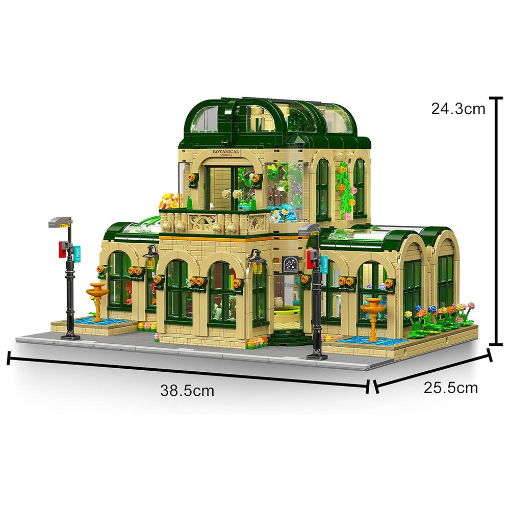 Architecture 16057 Botanischer Garten Haus Bausatz, 3380 Klemmbausteine Botanischer Garten Haus Riesiges Architekturmodell MOC Architektur im Europäischen Stil