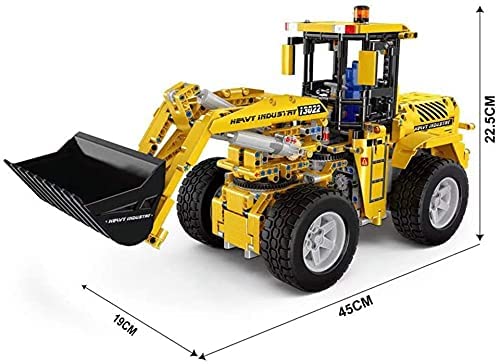 Technik Radlader, 1572 Teile Technik Bulldozer Technic Ferngesteuert Frontlader mit 4 Motor und Fernbedienung Bauset Kompatibel mit Lego Technik