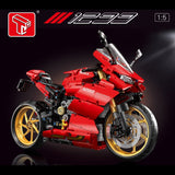 Technik Motorrad Ducati Panigale V4 R, 1809 Teile Technik Motorrad, Technic Motorrad Modellbau Klemmbausteine Kompatibel mit Lego Technik
