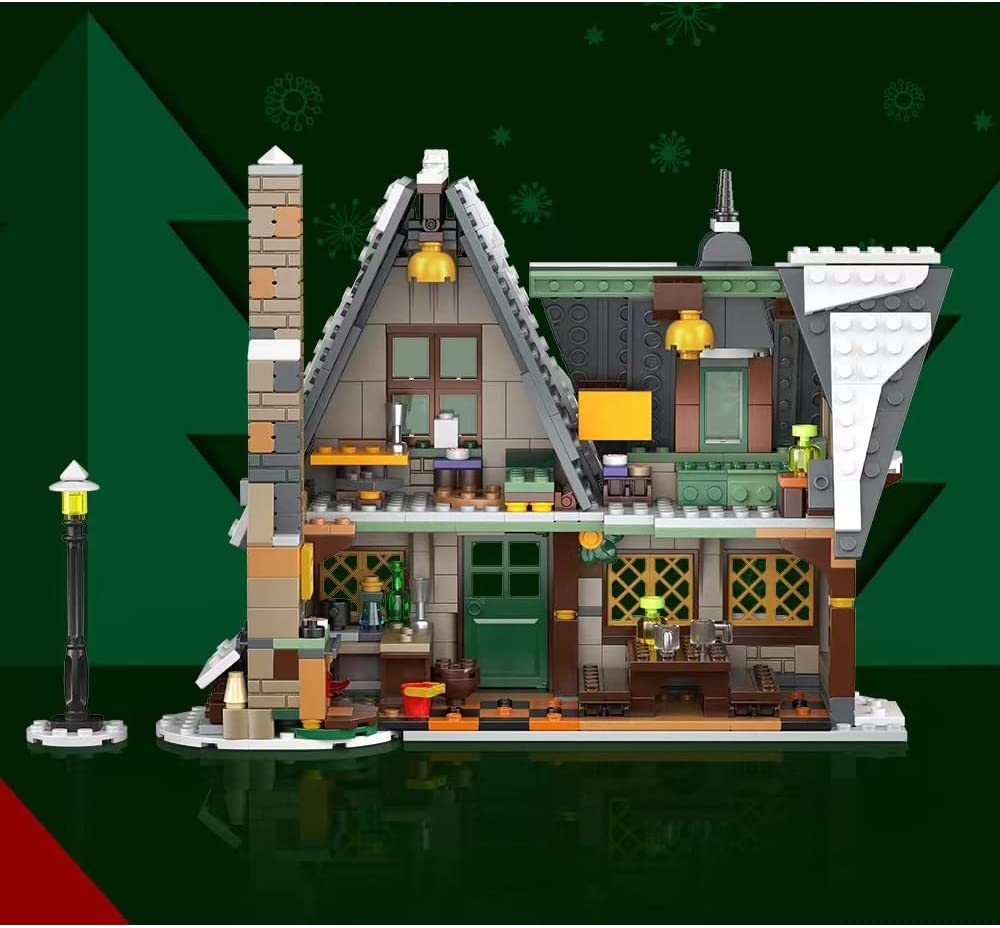 Weihnachten Haus für Lego Weihnachten 2022, 766 Teile Weihnachtshaus Modular Building Haus Modellbau Set Kompatibel mit Lego Häuser