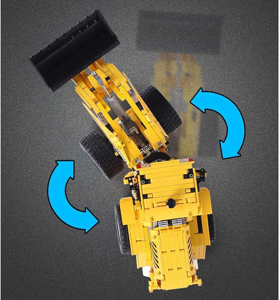 Technik Radlader, 1572 Teile Technik Bulldozer Technic Ferngesteuert Frontlader mit 4 Motor und Fernbedienung Bauset Kompatibel mit Lego Technik