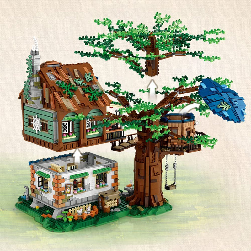 Baumhaus Mini Blocks Baumhaus Modell, 4761 Teile Modular Building Haus Mini Blocks, Nicht Kompatibel mit Lego Baumhaus
