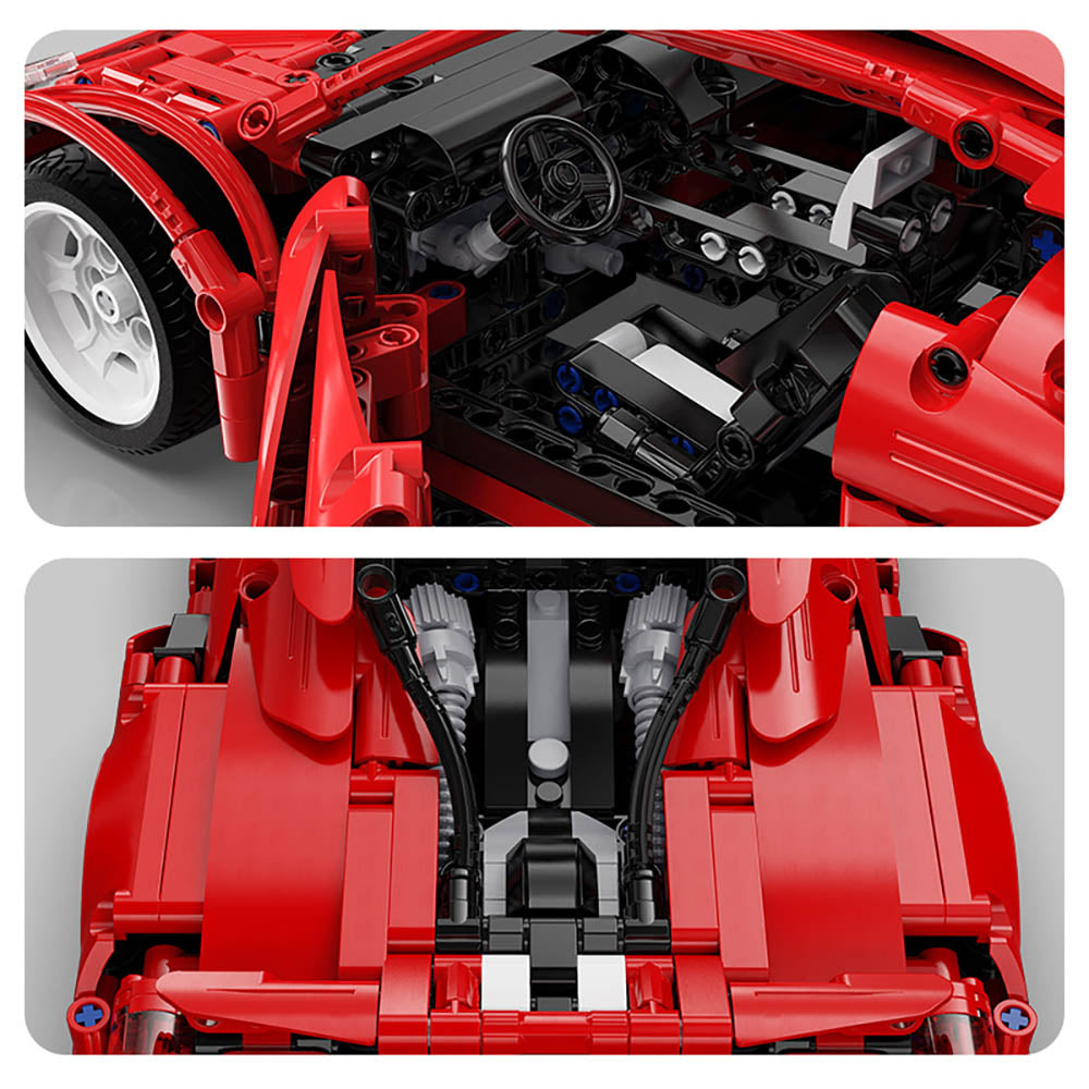 Ferrari 488 Pista Technik Auto, Technik Ferngesteuert Sportwagen, 1126 Teile Technik Supersportwagen mit Motor Bausatz Kompatibel mit Lego Technik