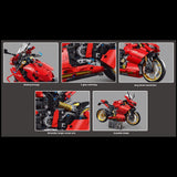 Technik Motorrad Ducati Panigale V4 R, 1809 Teile Technik Motorrad, Technic Motorrad Modellbau Klemmbausteine Kompatibel mit Lego Technik