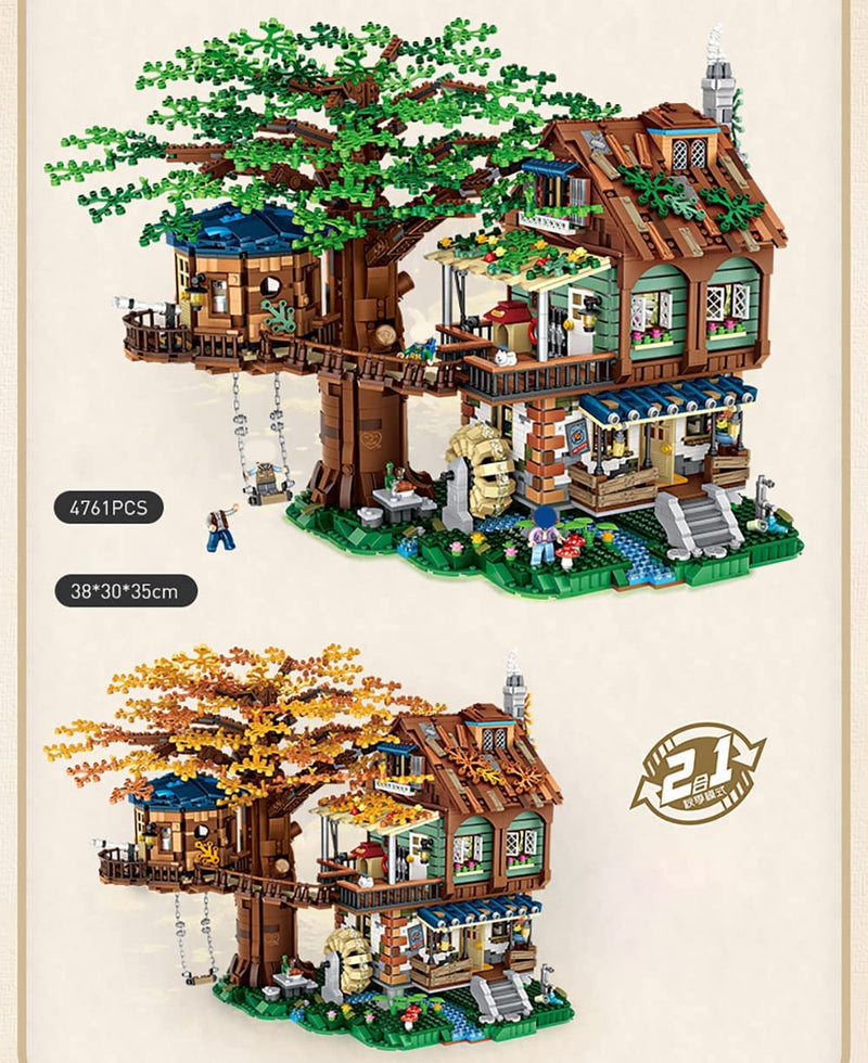 Baumhaus Mini Blocks Baumhaus Modell, 4761 Teile Modular Building Haus Mini Blocks, Nicht Kompatibel mit Lego Baumhaus