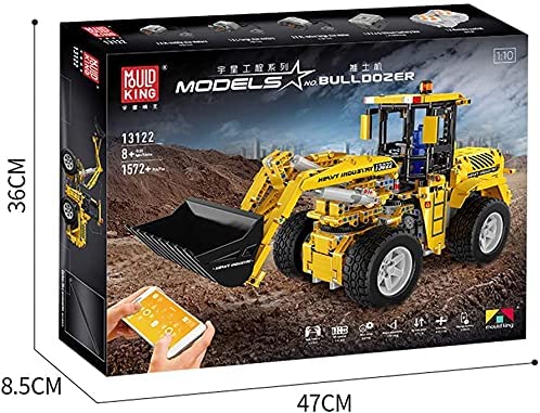 Technik Radlader, 1572 Teile Technik Bulldozer Technic Ferngesteuert Frontlader mit 4 Motor und Fernbedienung Bauset Kompatibel mit Lego Technik