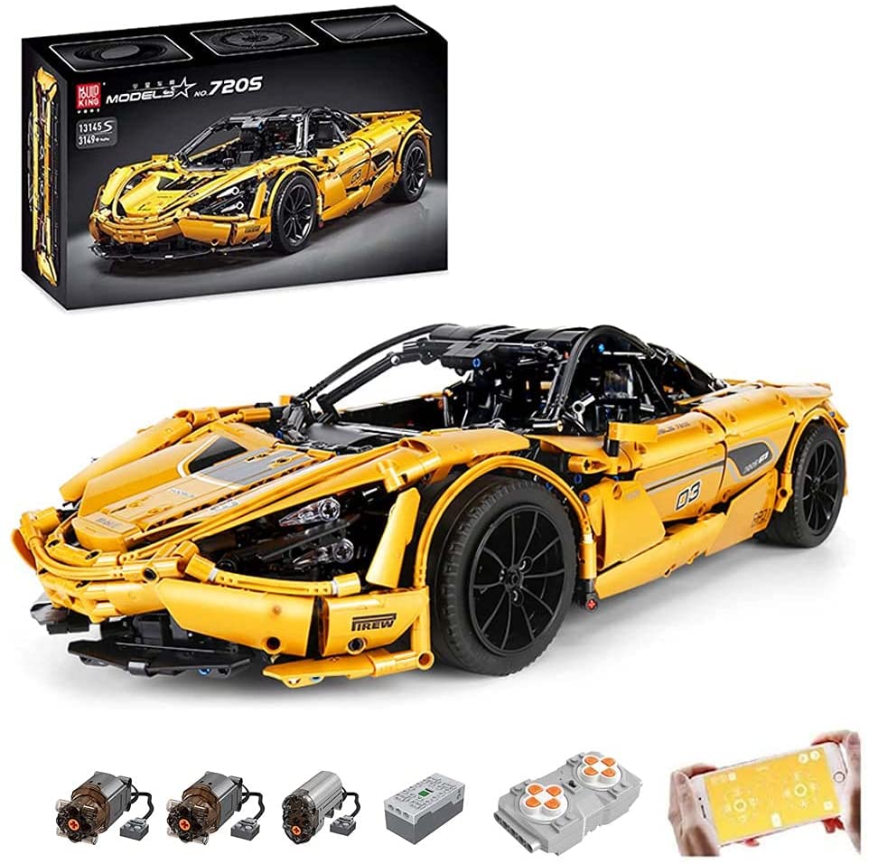 Technik Mclaren 720S Sportwagen, 3149 Teile Technic Ferngesteuert Auto mit 4 Motor Custome Bausteine Bauset Kompatibel mit Lego Technik