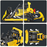 Technik Bulldozer Modell, 1866 Teile Technik Ferngesteuert Planierraupe mit 7 Motor, MOC Klemmbausteine Bauset Kompatibel mit Lego Technik