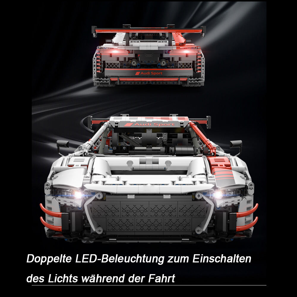 Audi R8 LMS GT3 Modell, Technik Rennwagen mit Motoren, LEDs Modell, Technik Ferngesteuert Auto Klemmbausteine Modellbau Kompatibel mit Lego Technik Auto