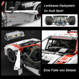 Audi R8 LMS GT3 Modell, Technik Rennwagen mit Motoren, LEDs Modell, Technik Ferngesteuert Auto Klemmbausteine Modellbau Kompatibel mit Lego Technik Auto
