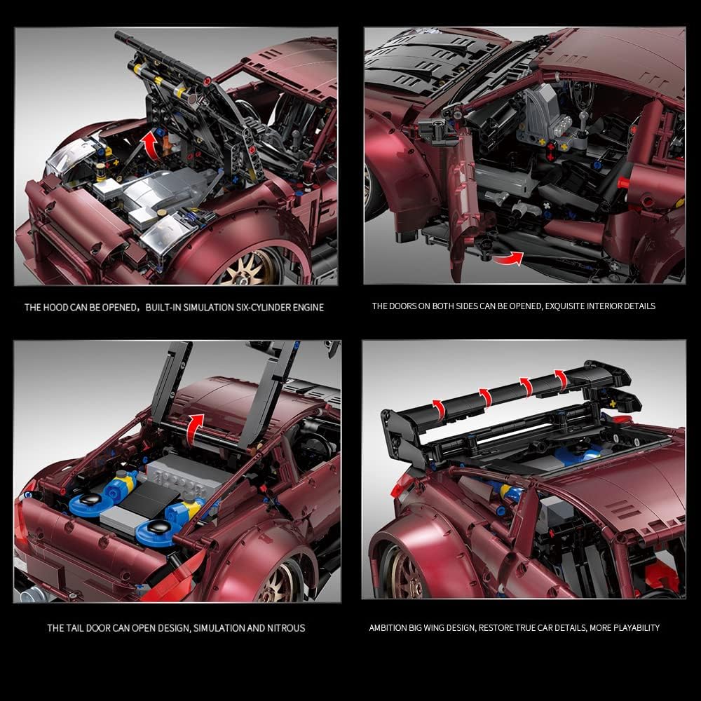 Technik Sportwagen für Porsche 911 Turbo S, Technik Auto Ferngesteuert YC23005, Technik Auto Mit Motors Modellbau Set Kompatibel mit Lego Technik Auto