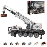 Technik Kran mit 4 Motoren, 2819 Teile Technik Ferngesteuert Kranwagen mit Kranarm Modell Bausatz Kompatibel mit Lego Technik - Weiß