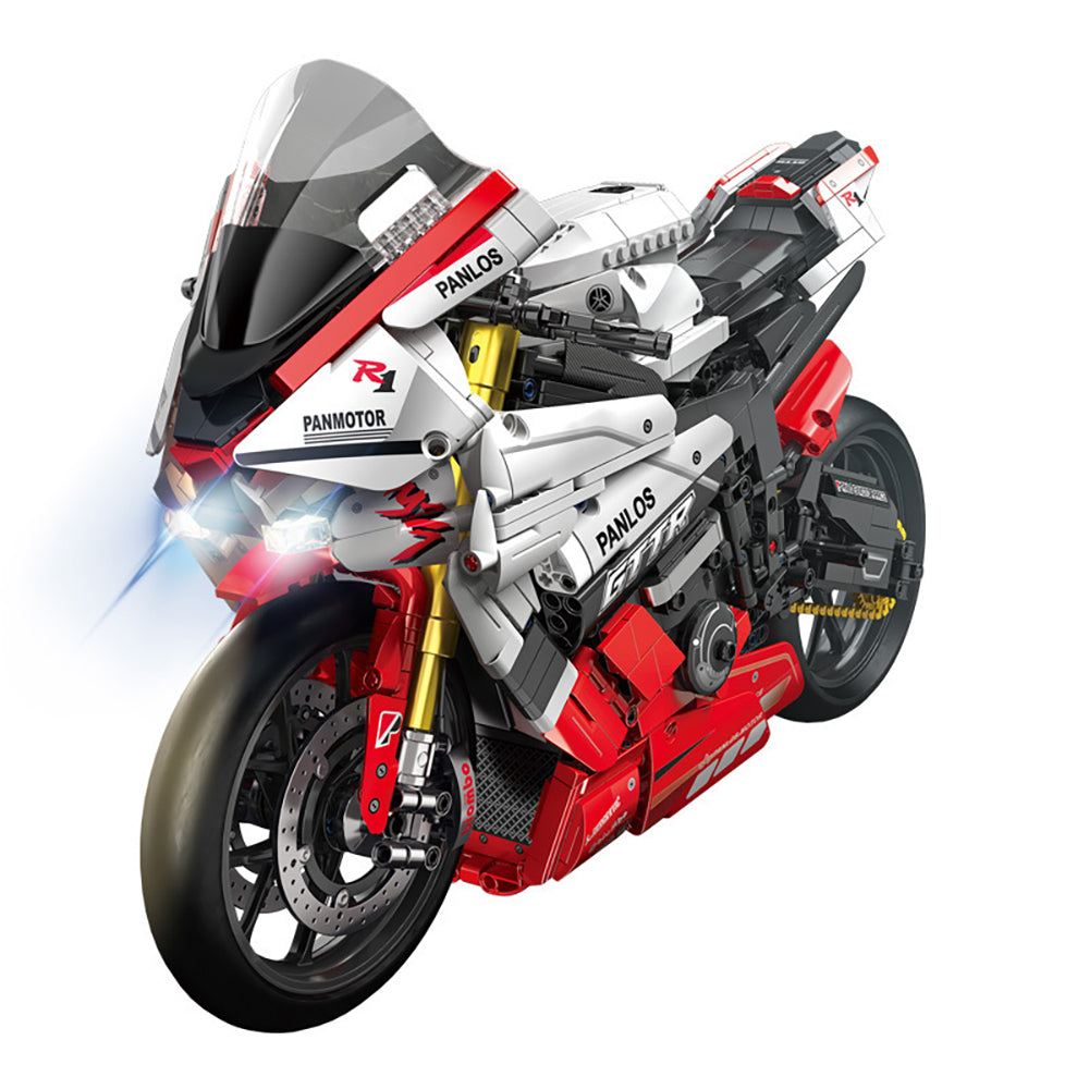 Technik Motorrad Technic Motorrad für Yamaha R1 Modell, 2347 Teile Technik Motorrad Modellbausatz Kompatibel mit Lego Technik Motorrad