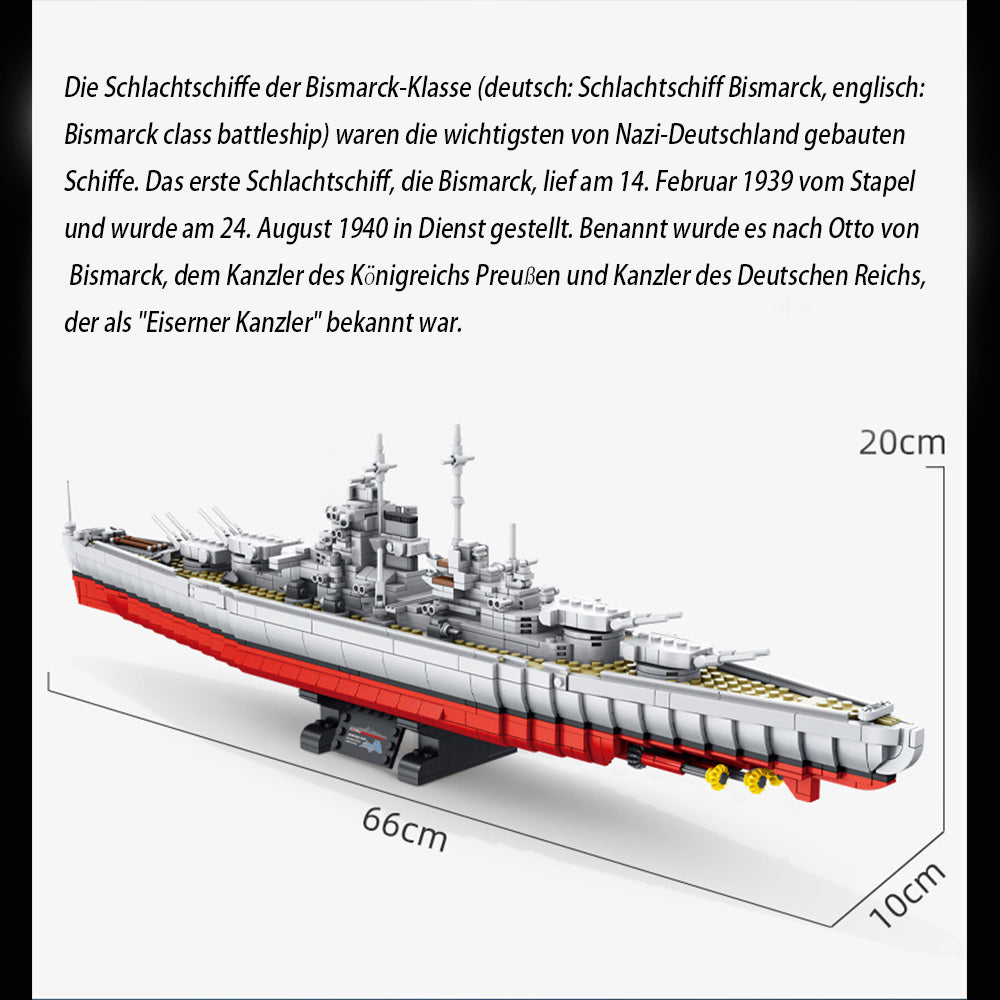 Technik Schlachtschiff Technik Schiff Modell, 1602 Teile Technik Bismarck Schlachtschiff Custom Bausteine Kompatibel mit Lego Technik