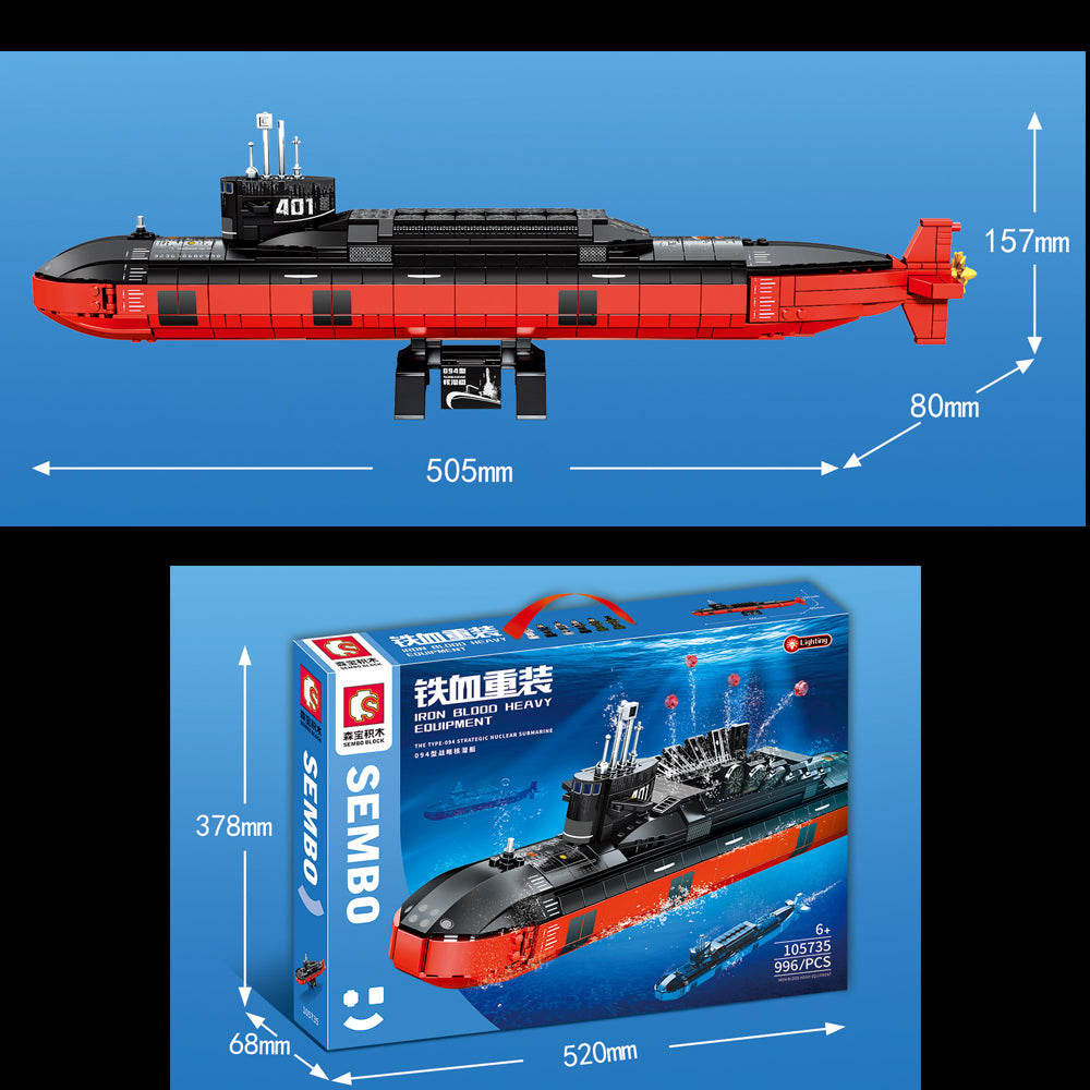 Technik Unterseeboot Modell, Technik 105735 Technik U-Boot Modelbau Kompatibel mit Lego Technik - 996 Teile