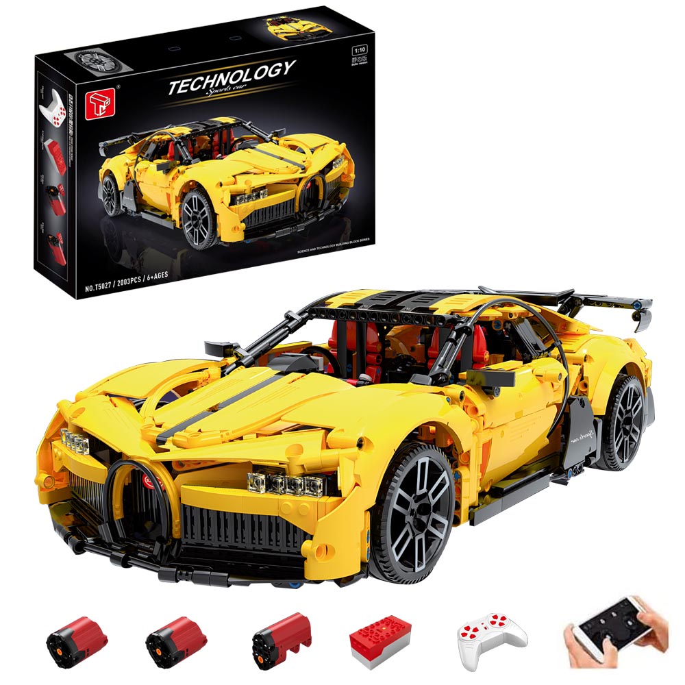 Technik Auto für Bugatti, Technik Ferngesteuert Auto Technik Rennwagen mit Motoren Bauset Kompatibel mit Lego Technik (2003 Teile)