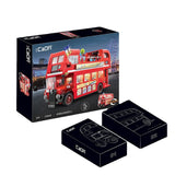CADA Master C59008W Londoner Bus Modell Mit LED Beleuchtungs, MOC Bus Klemmbausteine Bausatz Kompatibel mit Lego Technik