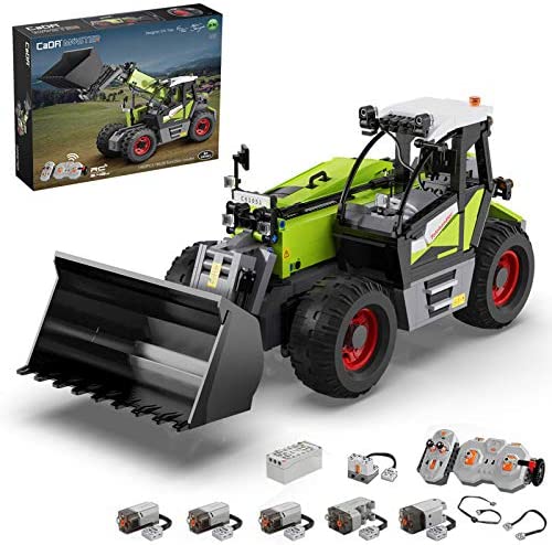 CADA C61051W Technik Radlader Technic Ferngesteuert Frontlader, 1469 Teile Technik Radlader mit 5 Motor, Fernbedienung Bauset Kompatibel mit Lego Technik