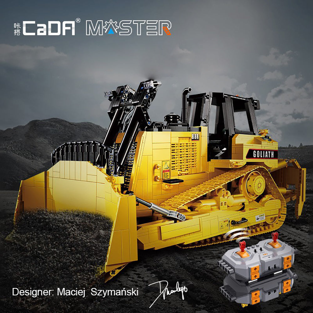 CADA Master C61056w Technik Bulldozer Mit 7 Motoren, 2826 Teile Technic Raupen-Bulldozer groß Bausatz Kompatibel mit Lego Technik