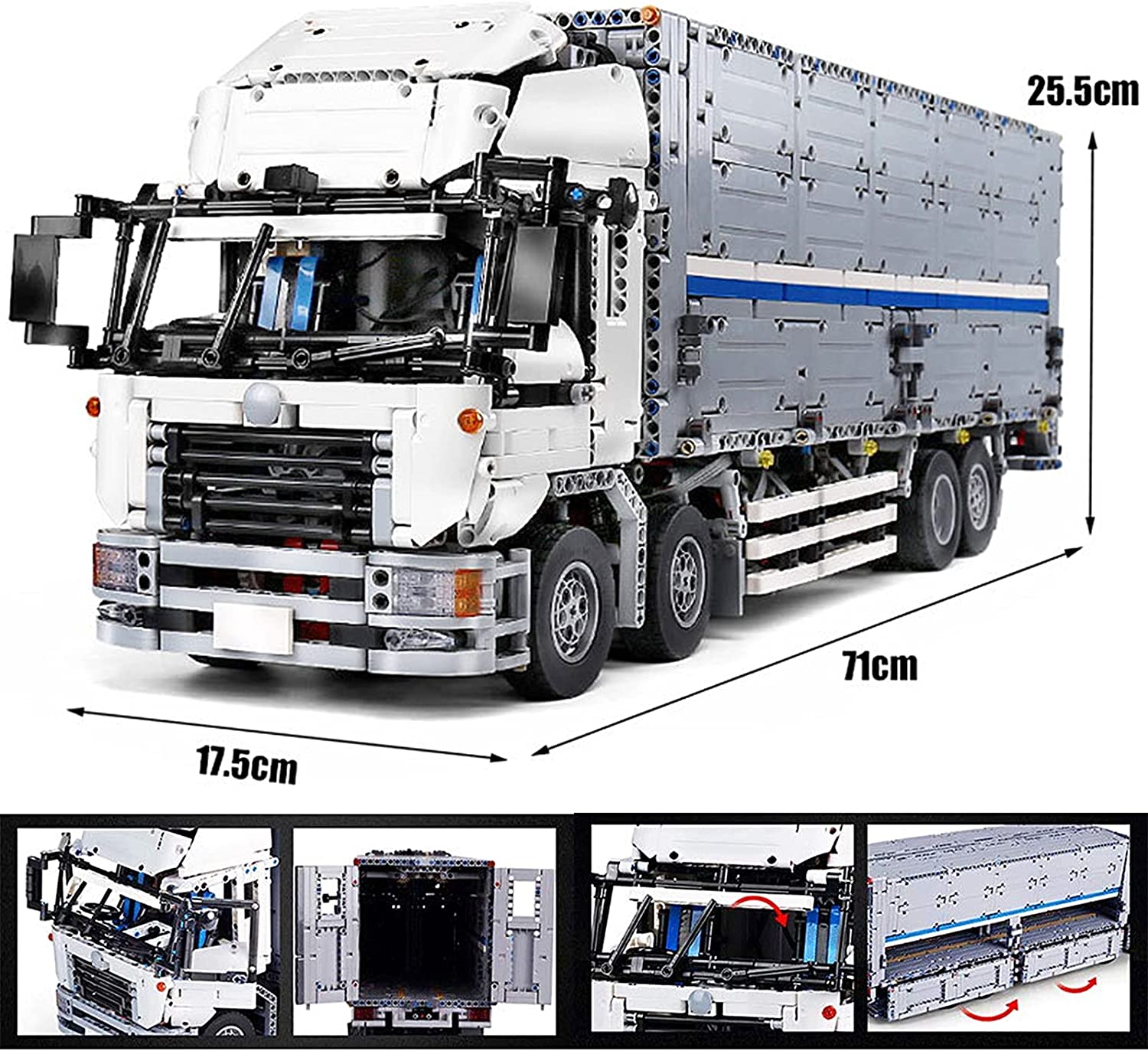 Technik LKW Technik Container, 4166 Teile, MK13139 LKW Modell, Doppelte Fernbedienung mit 8 Motoren, Kompatibel mit Lego Technic