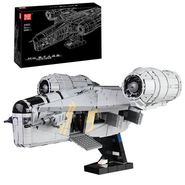 Star Wars Razor Crest Raumschiff, 5018 Teile Weltraumzerstörer Modellbausteine, Groß Sci-Fi Super Star Raumschiff MOC Klemmbausteine Bauset Kompatibel mit Lego