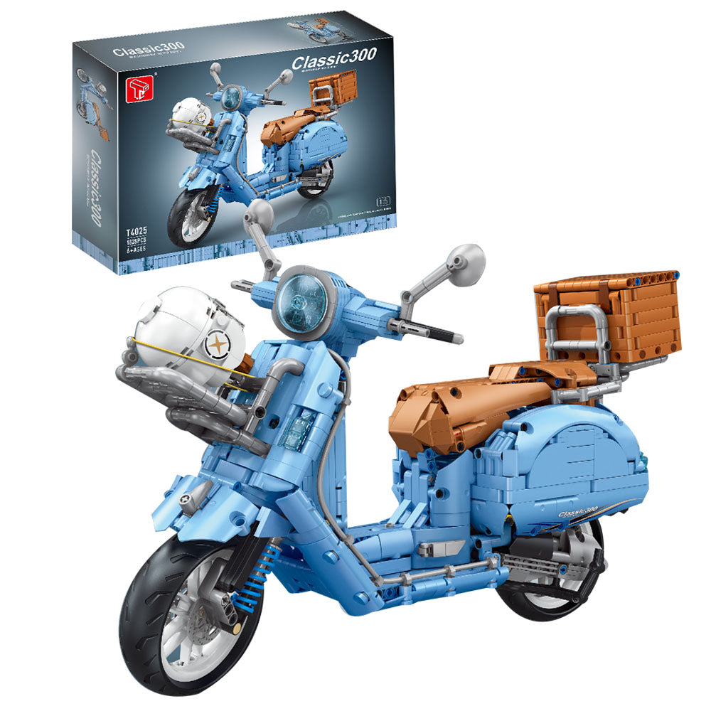 Technik Motorrad Technik Retro Motorrad, 1828 Teile Technic Vintagen Roller Motorrad Modell Bausatz Kompatibel mit Lego Technik