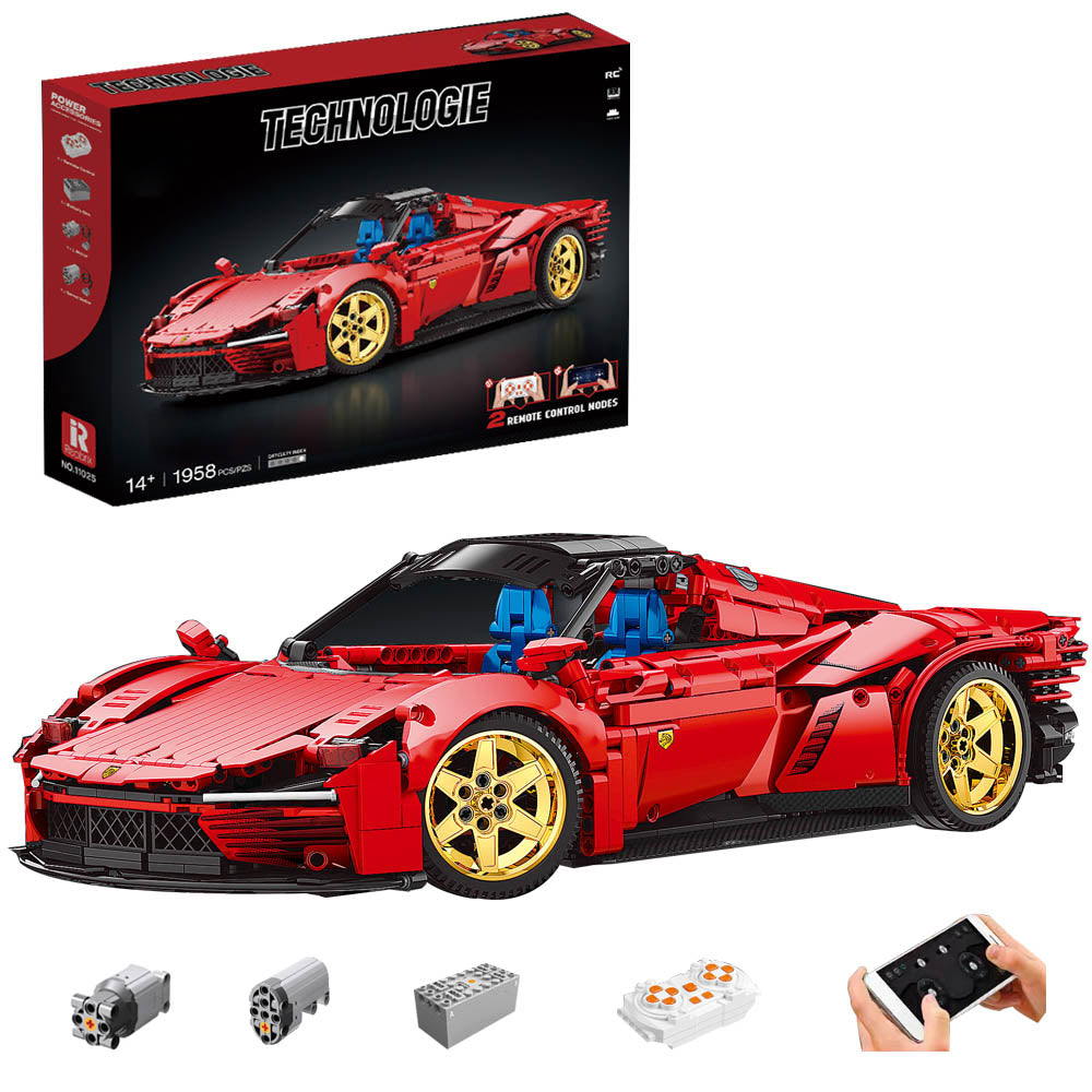 Technik Ferrari Daytona Daytona SP3, 1958 Teile Technik Supercar Technik Sportwagen Modell mit Motor Bausatz Kompatibel mit Lego Technik