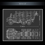 Technik Wohnwagen 6x6 Off-Road Truck, RAEL LE-J907, 6689 Teile Ferngesteuert Auto mit 9 Motor, Campingaufbau, Technic Riesigen Truck Modell Bausatz Kompatibel mit Lego Technik