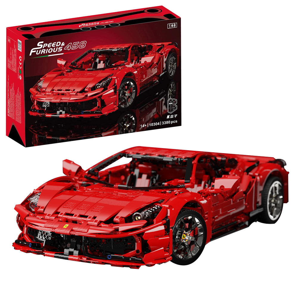 Ferrari 458 Italia Technik Sportwagen Modell, 3380 Teile Technik Rennwagen Modellbausatz, Technik Klemmbausteine Auto Bauset Kompatibel mit Lego Technic